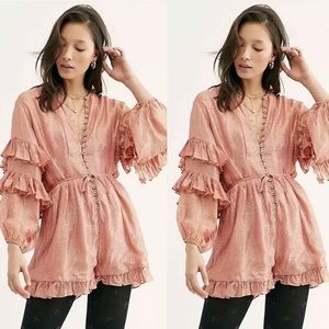 Elegant Pink Ruffled Jumpsuit